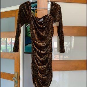 Brown animal print mini dress